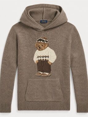 Polo Ralph Lauren Brown Teddy Bear Hooded Sweater